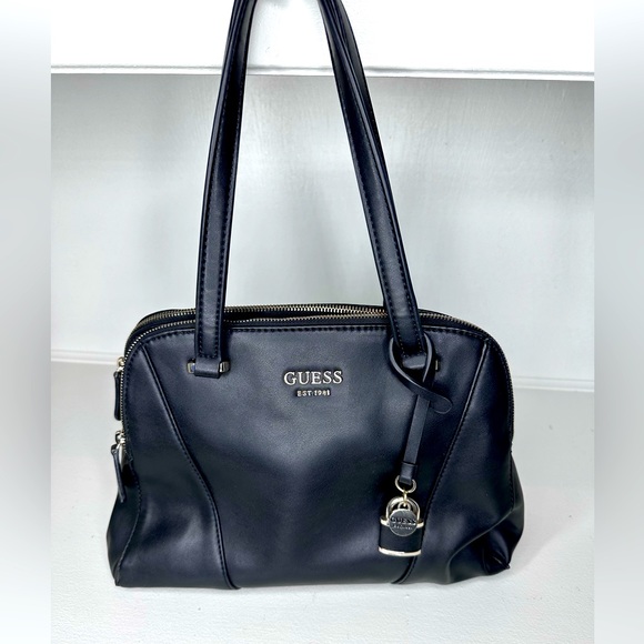 Guess Handbags - Guess Shawna Cali Satchel Black/Gold